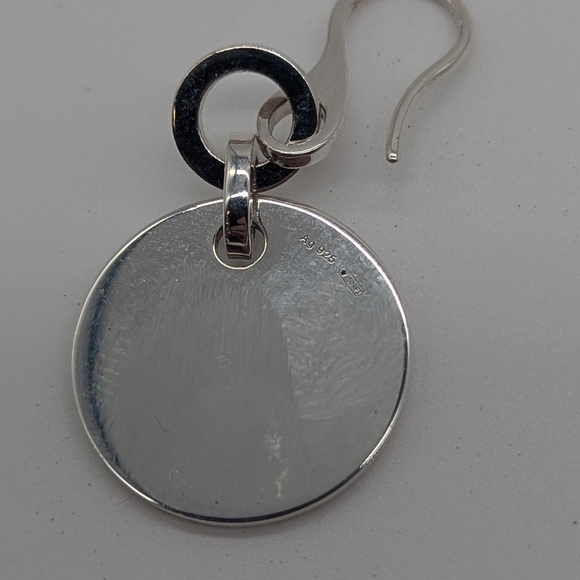 Gucci Sterling Silver Logo Disc Drop Earrings - Picture 6 of 6